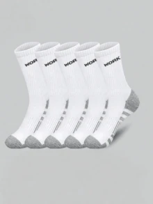 1/5/10 Pairs Simple Letter Print Unisex Mid-Calf Socks, Comfortable And Breathable, Suitable For Daily Wear And Autumn Wear. - Multicolor - View 14