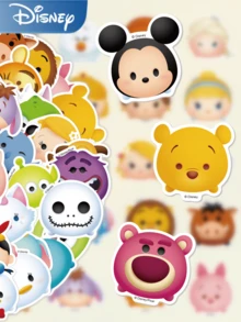 50pcs Koleksi Stiker Disney Tsum Tsum Kartun Lucu untuk Hiasan Pinggiran Gelas Air, Casing Ponsel, Koper, Dekorasi DIY, Bahan Perencana Pelajar, Stiker Perekat Diri, Hadiah Ulang Tahun - A - View 1