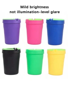 1pc Glow-In-The-Dark Ashtray Cup Holder For Car, Truck, Home, Office (Pink/Blue/Purple/Green) - Multicolor - View 10