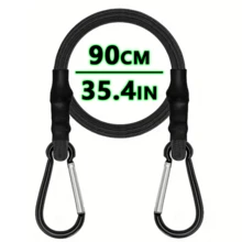 Elastic Bungee Cord With Carabiner, High-Quality Black Rubber Bungee Cord With Carabiner Clip Hook, For Outdoor Tent, Luggage Rack, Camping, Cargo, Bicycle, Transportation, Storage - Multicolor - View 12