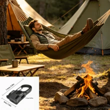 Outdoor Hunting Camping Tent Accessories 2.9in*1.6in*0.67in Size Camping Tarp Windproof Rope Tent Rope Tightener Self-Locking Binding Tightener Aluminum Alloy Automatic Tightening Buckle Suitable For 0.16in*0.24in Size Rope - Black - View 6