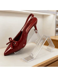 2/4/5pcs Acrylic L-Shaped High Heel Shoe Rack, Sneaker Display Stand, Window Display Shoe Rack (Acrylic Product With Protective Film) - Clear - View 1