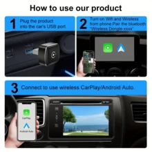 Fuallwin Wireless CarPlay Adapter Plug And Play Universal Car Head Unit Connectivity Converter Box - Single Apple - View 5
