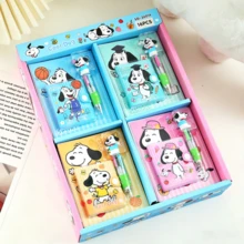 1pc New Snoopy Dog Set, Highly Attractive Mini 4-Color Ballpoint Pen & Notebook, Perfect Small Gift For Fans, Family And Friends, Practical Daily Item [Random Style] - Multicolor - View 5