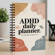 1PC ADHD Daily Planner, Soft Low-Saturation Color Block Spiral Notebook, Your Brain Deserves Support, Stress-Relieving Planner For People With Attention Deficit, Niche Practical Gift - A - View 4