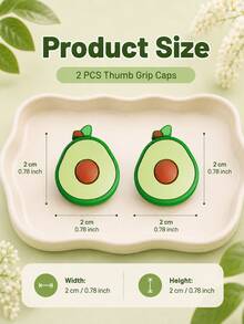 2pcs Avocado Shaped Thumb Grip Caps Compatible With Switch/OLED, Style Non-Slip Thumb Sleeves, Enhanced Grip, Game Console Controller Accessories, Console Not Included - Multicolor - View 4