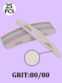 25pcs Nail Files - 80/100/150/180/240 Grit Nail Care Manicure Set, Double-Sided Nail File, Washable Nail File, Reusable Nail Buffer Block, Suitable For Natural Nails And Acrylic Nails, Home And Salon Use - Multicolor - View 25