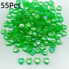 35/55/88/100/200Pcs Colorful Heart-Shaped Acrylic Beads Transparent Colorful Heart Beads For Jewelry Making DIY Craft Materials Random Colors - Multicolor - View 19