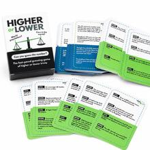 HIGHER OR LOWER Trivia Card Game Fast Number Guessing Challenge With 500 Fun Questions Quick Thinking More Or Less Comparison Party Game Easy To Learn Social Conversation Card Deck Travel Friendly Brain Teaser Knowledge Game Night Entertainment - Black - View 3
