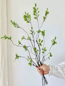 ZaiYe 1片/3片/5片/6片/8片/10片装仿真榕树叶，长茎设计 - 适用于插花、家居及办公装饰 - 可用作花瓶填充物和花束点缀 - 家居装饰、办公装饰及母亲节礼物 - 綠色 - 查看 4