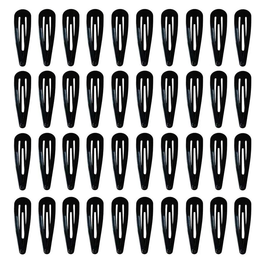 40 Peças Presilhas de Cabelo de Metal Preta de 2 Polegadas para Mulheres Acessórios de Cabelo - Preto - Visão 1