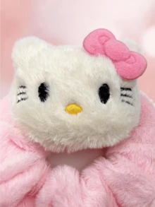 Miniso Hello Kitty 毛絨髮圈 柔軟彈性 舒適輕盈 女孩女性適用 日常派對禮物 含髮帶馬尾圈 - 樣式3 - 查看 2