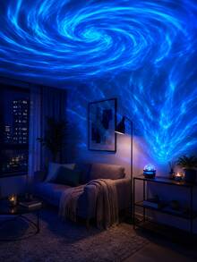 1pc [Starry Sky Projection Lamp] USB Powered Remote Control Atmosphere Night Light, Suitable For Bedroom, Dorm, Game Room, Party Scene Decoration - Multicolor - View 7