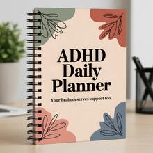 1PC ADHD Daily Planner, Soft Low-Saturation Color Block Spiral Notebook, Your Brain Deserves Support, Stress-Relieving Planner For People With Attention Deficit, Niche Practical Gift - A - View 3