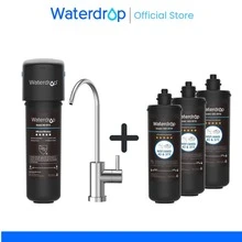 نظام تنقية المياه تحت الحوض Waterdrop 10UB مع صنبور مخصص، فلتر مياه بسعة 11,000 جالون، يقلل 99.99% من الرصاص والكلور والطعم السيئ مع 3 فلاتر استبدال RF10 - الأسود - مشاهدة 2