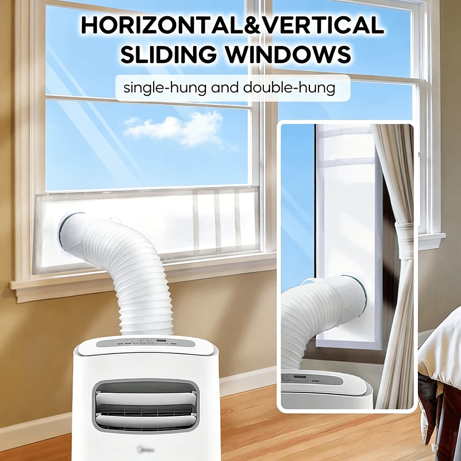 Window Sealing Cloth, (Two Sizes Available: 35.43*9.84 Inches, 63*9.84 Inches), Portable Air Conditioner And Cloth Accessories, Universal Window Sealing Strip For One Or Two Hoses, Suitable For Horizontal & Vertical Sliding Windows - Multicolor - View 1