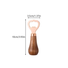 1/2pcs Beer Bottle Opener, Home Use Solid Wood Handle Rose Gold Creative Vertical Stainless Steel Bottle Opener, Home Bar Tool, Summer Wine Accessory - Multicolor - View 15