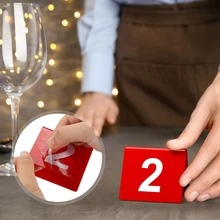 Red Acrylic Double-Sided Minimalist Table Cards For Dining Table, Suitable For Parties, Events, Banquets, Weddings And Wedding Feasts - View 7
