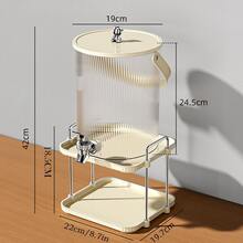 1 Set New Luxury Double-Layer Cold Water Dispenser Storage Rack, Desktop Juice Beverage Water Cup Set With Faucet, Beverage Ice Bucket, Drink Dispenser - Beige - View 5