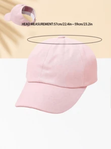 1件女款素色棒球帽戶外遮陽帽 - 粉色 - 查看 3