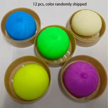 1 Set de juguete de sonido y rebote lento que simula la presión de la cocción al vapor de bollos de char siu y xiao long bao, juguete mágico de alivio de presión de bollo grande, juguete de silicona que simula el sonido de la vaporera, juguete de decoración que simula los dim sum al vapor, empanadillas y comida - Multicolor - Ver 12