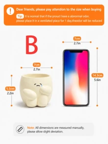 H Cute Smiling Face Mini Succulent Plant Pot, Small Indoor Flower Pot, Adorable Desktop Plant Pot, Suitable For Home And Office Decoration - A - View 13