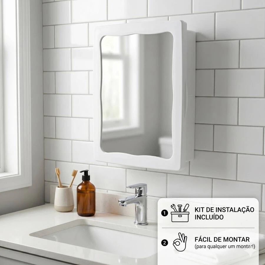 Master Bathroom Cabinet - White - View 1