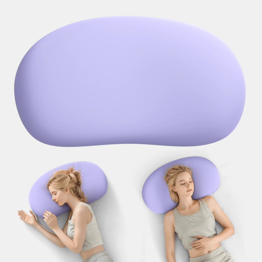 1pc Soft Cloud Pillow, Memory Foam Neck Pillow, All-Season Breathable Ice Silk Bed Pillow, Silky Cool, Contoured To Head Shape, Effectively Relieves Neck Pressure - Multiple Colors Available - Purple - View 1