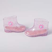 Baby Girl's Rain Boot With Flower Decoration, Lightweight, Waterproof, Non-Slip - Clear - View 2