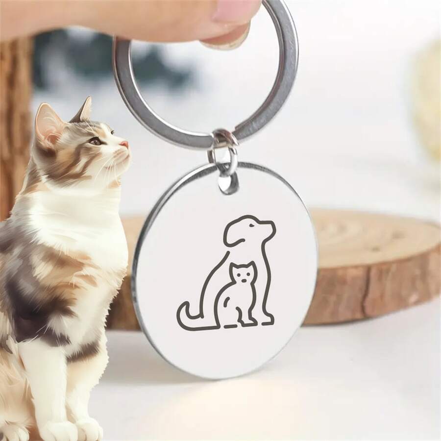 Aksesori Kalung Liontin Hewan Peliharaan Universal, Cocok untuk Kucing dan Anjing, Kalung Anjing Stainless Steel, Kompatibel dengan Berbagai Kalung Hewan Peliharaan, Desain Ringan untuk Kenyamanan Saat Dipakai, Tahan Lama dan Tahan Gores, Ideal untuk di Rumah dan Jalan-jalan di Luar Ruangan - MultiWarna - View 1
