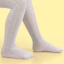 Textured Cotton Tights For Children And Babies, Sizes 0-6, Basic Colors. - Rosa trabajada - Ver 9