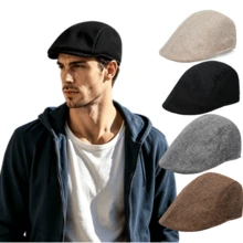 1/2pcs Men's Solid Color Adjustable Beret Hat, Fashion Outdoor Casual Cap, Suitable For Spring/Summer Street, Business, Gatherings British Vintage Style Newsboy Cap For Men - Multicolor - View 1