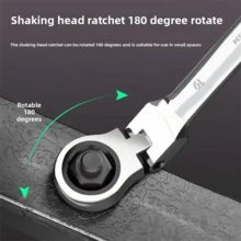 Llave de trinquete giratoria de 10 mm con 72 dientes de varios tamaños, juego de herramientas de reparación automotriz con cabezal ajustable y uso dual de enchufe, mantenimiento rápido y portátil - llave inglesa - Ver 3