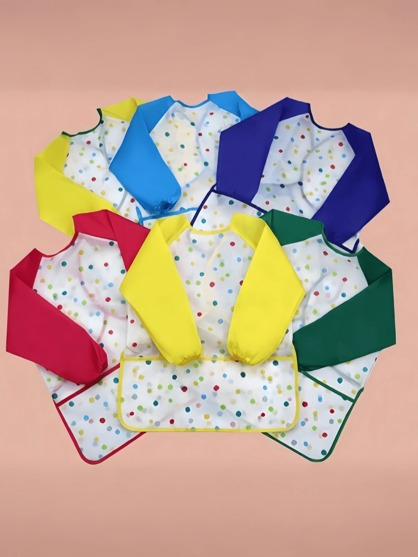 1pc Multi-Color Artist Grade Reverse Painting Apron, Long Sleeve Waterproof Art Smock, Adjustable Shoulder Straps, Studio Painting Protective Gear, Stain-Resistant Fabric, Craft Clothing, Essential For Art Class - Multicolor - View 1