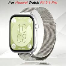 精緻時尚米蘭磁吸錶帶，適用於 Watch Fit 5 4 Pro 快速調節與更換，相容 Watch Fit 3/2 高級不鏽鋼升級版，適合日常工作、生活、戶外活動、正式商務與派對風格，中性手腕帶 - 華為手錶Fit3/2 - 查看 8