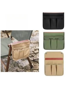 1pc Camping Chair Armrest Storage Bag, Hanging Multi-Functional Side Storage Pouch, Outdoor Gear Accessory Organizer - Multicolor - View 1