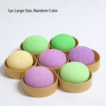 1 Set de juguete de sonido y rebote lento que simula la presión de la cocción al vapor de bollos de char siu y xiao long bao, juguete mágico de alivio de presión de bollo grande, juguete de silicona que simula el sonido de la vaporera, juguete de decoración que simula los dim sum al vapor, empanadillas y comida - Multicolor - Ver 14