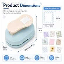 1pc Mini Stamp-Shaped Paper Punch, Decorative Serrated Edge Embossing Tool, Suitable For Scrapbooking, Planner, Greeting Cards, Gift Tags And DIY Paper Crafts, Portable Handheld Tool - B-Blue - View 2