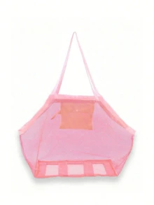 Travel Foldable Storage Bag, Outdoor Organizer Mesh Bag - Pink - View 2