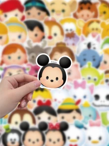 50pcs Koleksi Stiker Disney Tsum Tsum Kartun Lucu untuk Hiasan Pinggiran Gelas Air, Casing Ponsel, Koper, Dekorasi DIY, Bahan Perencana Pelajar, Stiker Perekat Diri, Hadiah Ulang Tahun - A - View 6