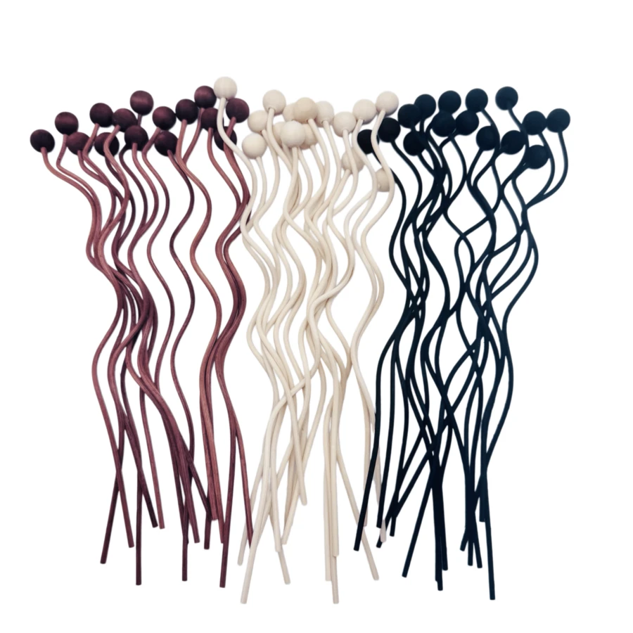 Brown/Beige/Black Wavy Diffuser Sticks Reed Aroma Sticks For Bottle Decor, 26cm/10.24inch