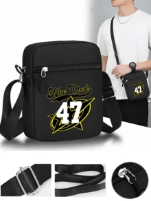 1 pièce/2 pièces Casquette de baseball à visière courbée et sac bandoulière unisexes avec design graphique imprimé personnalisé "New York 47", mode de rue, sports de plein air, ajustable, cadeau pour vous-même ou vos amis - Multicolore - Voir 3