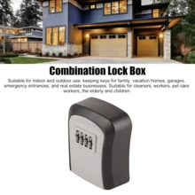 4-Digit Combination Lock Wall Mounted Key Holder, Secure Key Storage Box Organizer For Home Office Bedroom Entryway, Metal Key Cabinet With Password Protection System - Multicolor - View 2