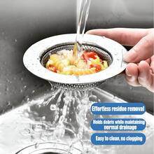 2pcs Rust-Proof Stainless Steel Kitchen Sink Strainer, Large Wide Rim Drain Filter, Anti-Clog Micro-Perforated Mesh Food Waste Catcher & Stopper, Durable Metal Basket For Vegetable Washing, Easy Clean & Universal Fit Standard Sinks, Long-Lasting Kitchen Accessory - View 4