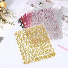 4/8 Letter Stickers Self-Adhesive Vinyl Alphanumeric Stickers Email Number Stickers, Classroom Decoration, Signs, Doors, Commercial Decoration Stickers - 8 Shimmering Silver Images - View 4