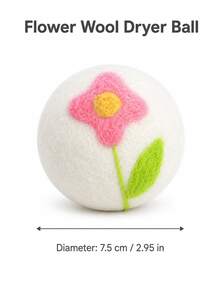 6pcs 7.5cm Embroidered Wool Dryer Balls With Storage Bag, Reusable Felt Laundry Balls In Cute Bird & Floral Patterns, Fabric Softener Alternative, Reduces Static, Wrinkles & Tangling, Speeds Drying For Towels, Bedding & Laundry - View 10