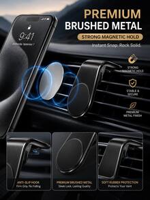 Magnetic Car Air Vent Phone Holder, Universal Auto Air Outlet Mount, Strong Suction Cell Phone Bracket For Vehicle Navigation - Multicolor - View 2