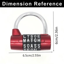 5pcs Zinc Alloy Letter Password Lock, Suitable For Cabinet, Drawer, Bicycle, Motorcycle, Student Locker - A - View 2