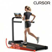 CURSOR FITNESS 3 In 1 Walking Pad Treadmill With 16% Incline, Folding Treadmill With Handle Bar, Portable Treadmills For Home Small, 300 Lbs Capacity - Black - View 11