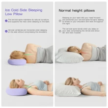 1pc Soft Cloud Pillow, Memory Foam Neck Pillow, All-Season Breathable Ice Silk Bed Pillow, Silky Cool, Contoured To Head Shape, Effectively Relieves Neck Pressure - Multiple Colors Available - Purple - View 4